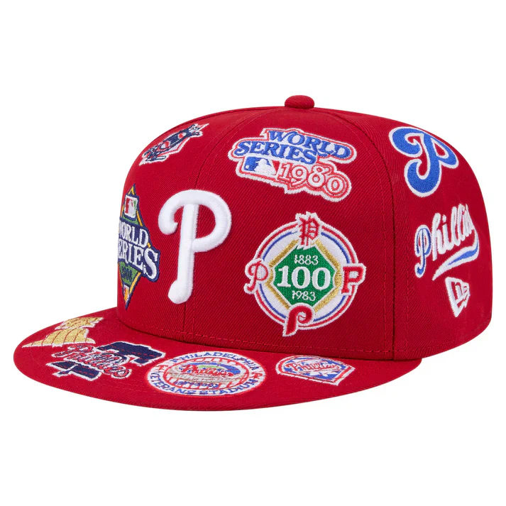 New Era 59Fifty Philadelphia Phillies Logo All Over High Profile Fitted Hat